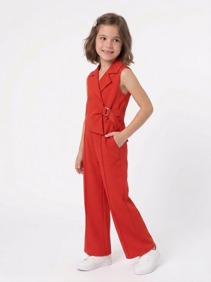 Chic Sleeveless Blazer & Wide-Leg Trouser Set