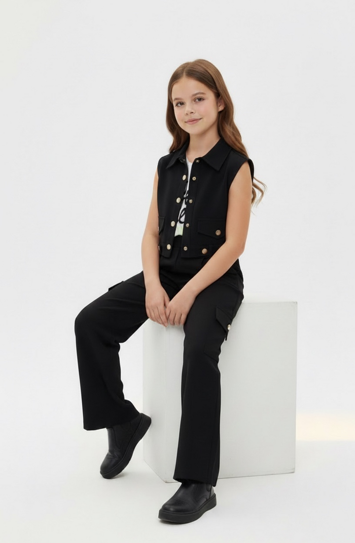 Chic Sleeveless Cargo Set