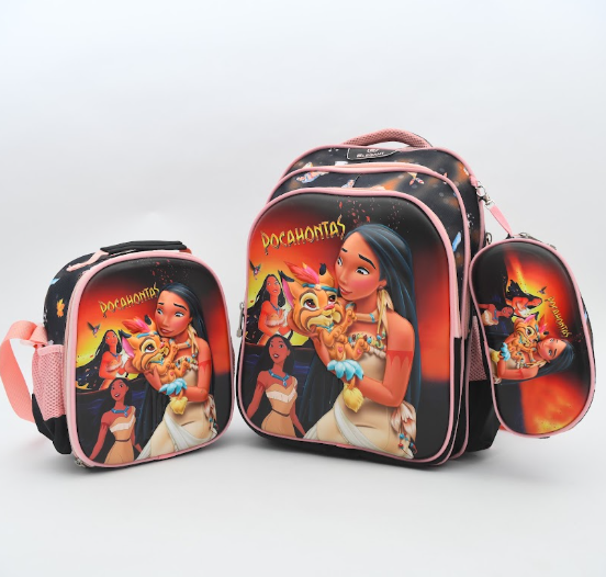 Pocahontas Princess 3-Piece School Backpack Set