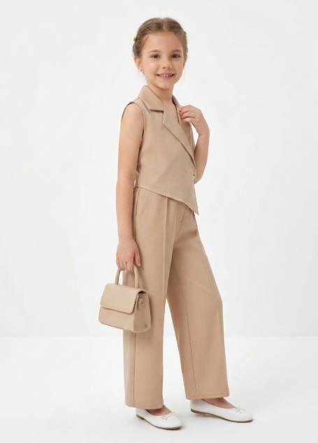 Chic Sleeveless Blazer & Wide-Leg Trouser Set