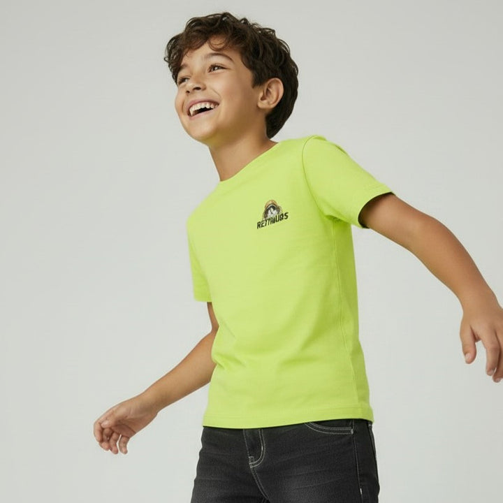 Boys Lime Green One Piece Back-Print Tee