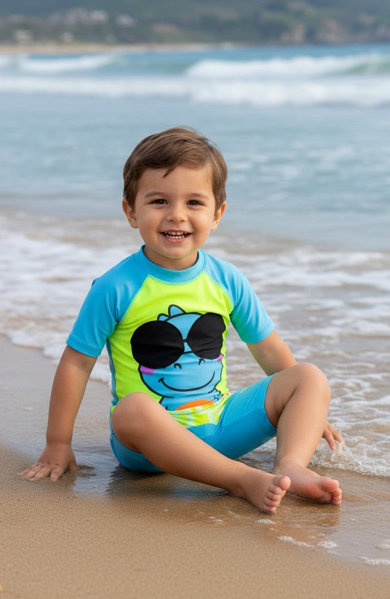 Toddler Boys' UV Protection Short-Sleeve Swim Sunsuit