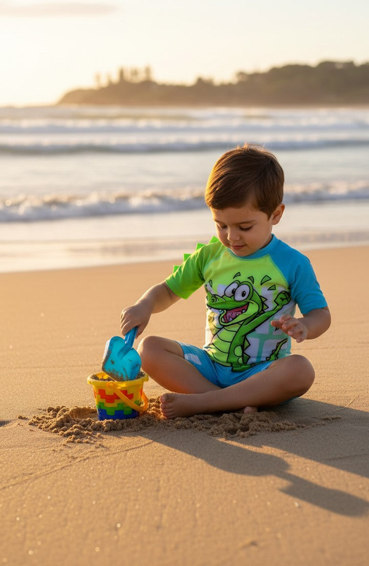 Toddler Boys' UV Protection Short-Sleeve Swim Sunsuit