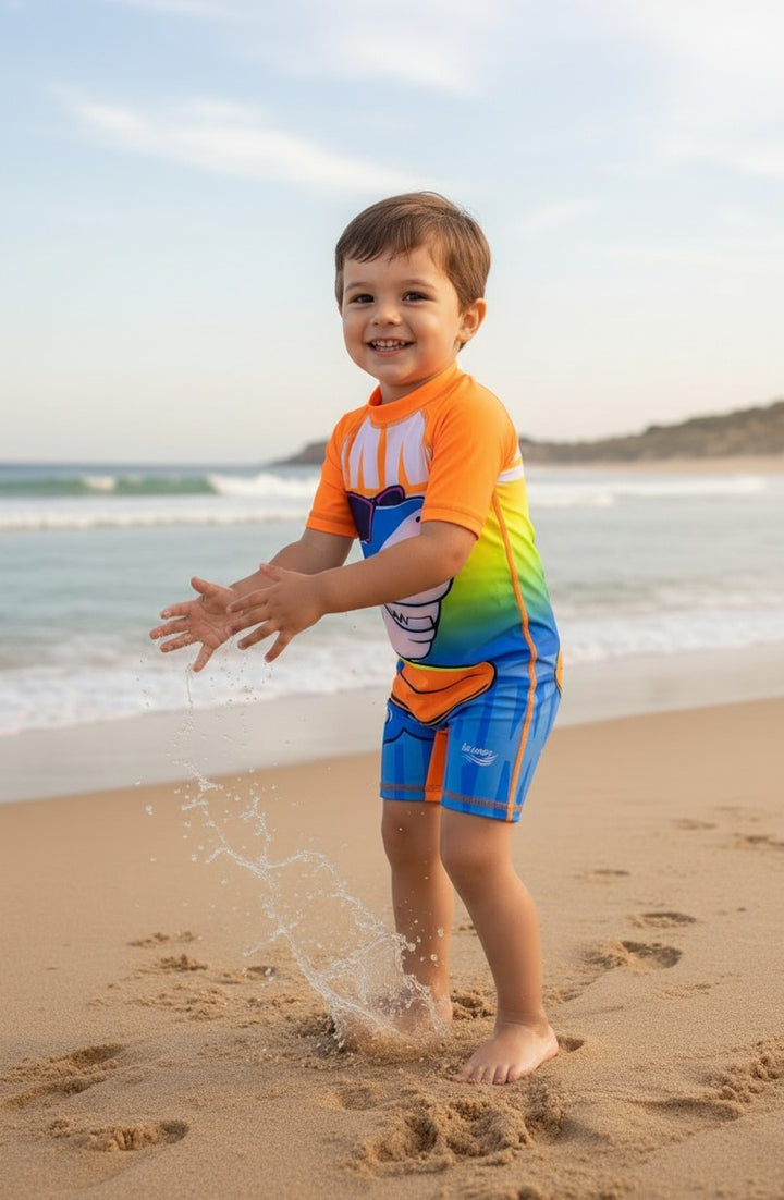 Toddler Boys' UV Protection Short-Sleeve Swim Sunsuit