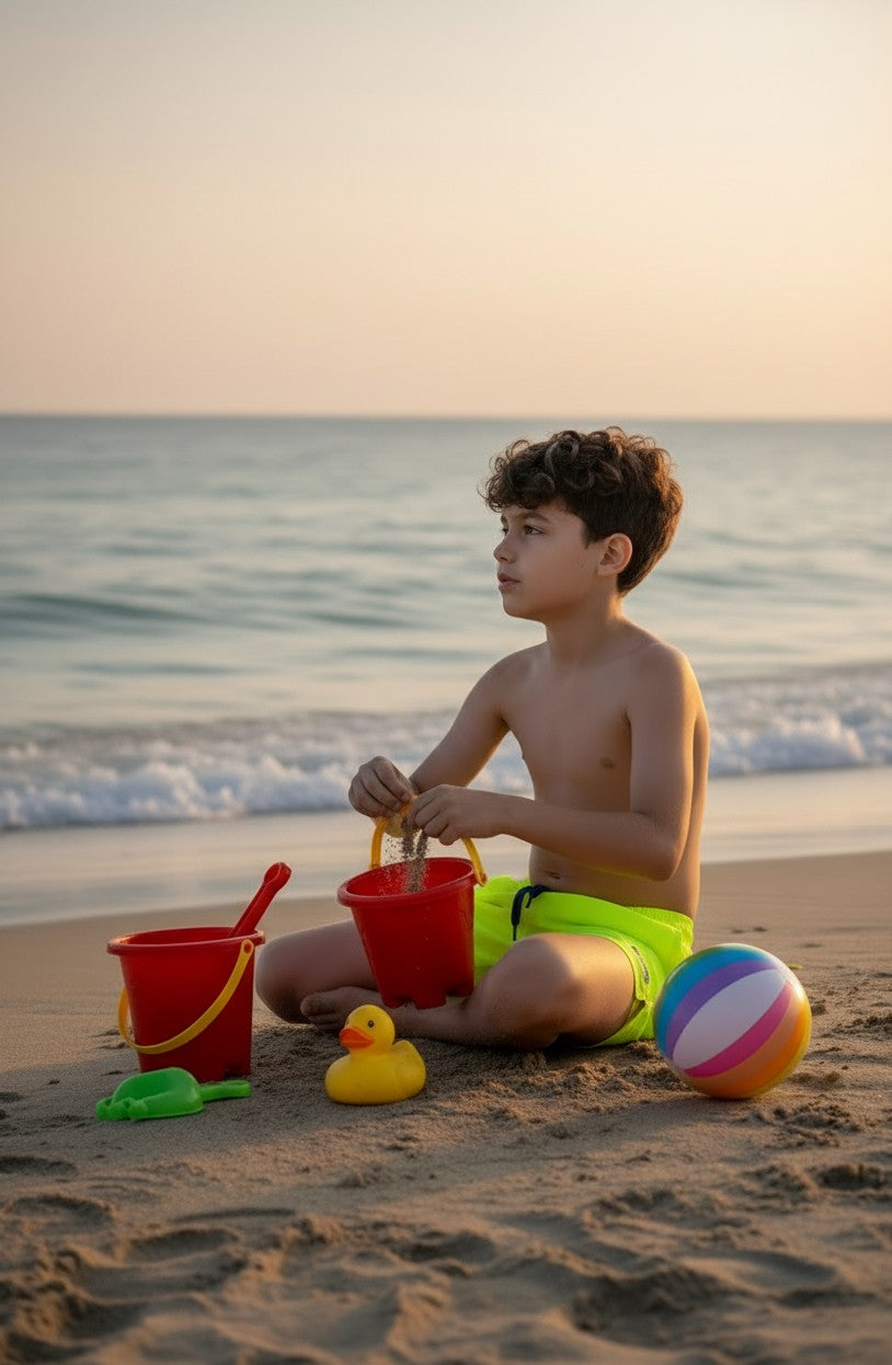 Kids' Bright Summer Beach Board Shorts