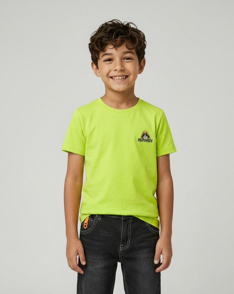 Boys Lime Green One Piece Back-Print Tee