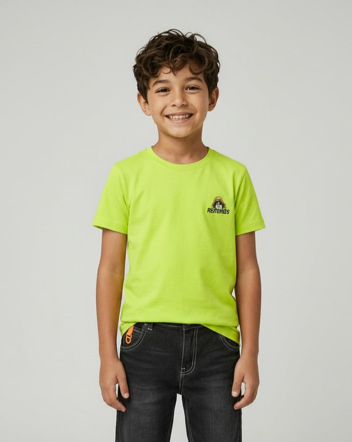 Boys Lime Green One Piece Back-Print Tee