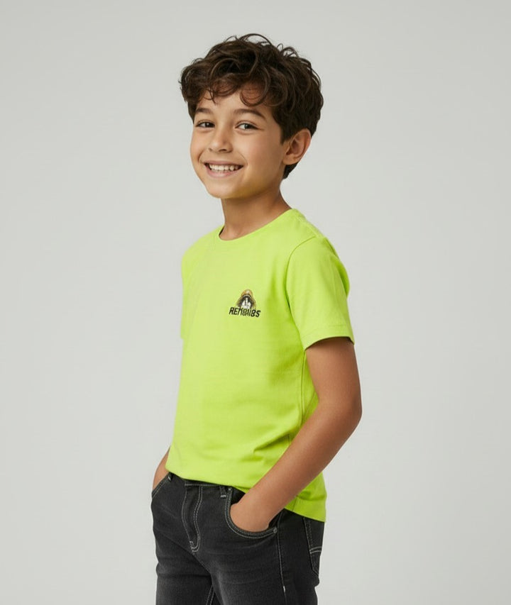 Boys Lime Green One Piece Back-Print Tee