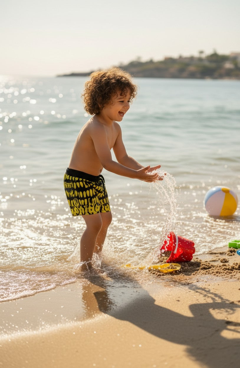 Fun-in-the-Sun Boys' Patterned Swim Trunks