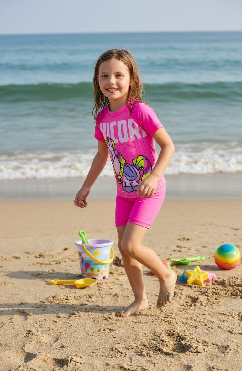 Magic & Fairytale Girls' Short-Sleeve Swim Set