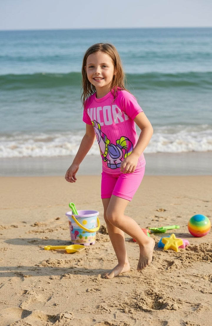 Magic & Fairytale Girls' Short-Sleeve Swim Set