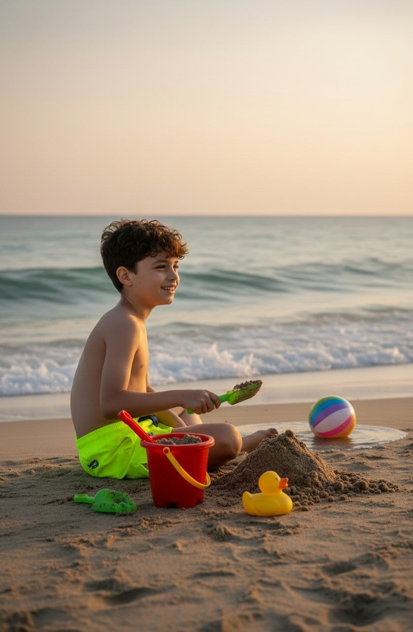 Kids' Bright Summer Beach Board Shorts