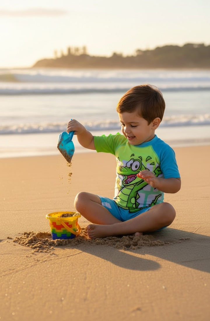 Toddler Boys' UV Protection Short-Sleeve Swim Sunsuit