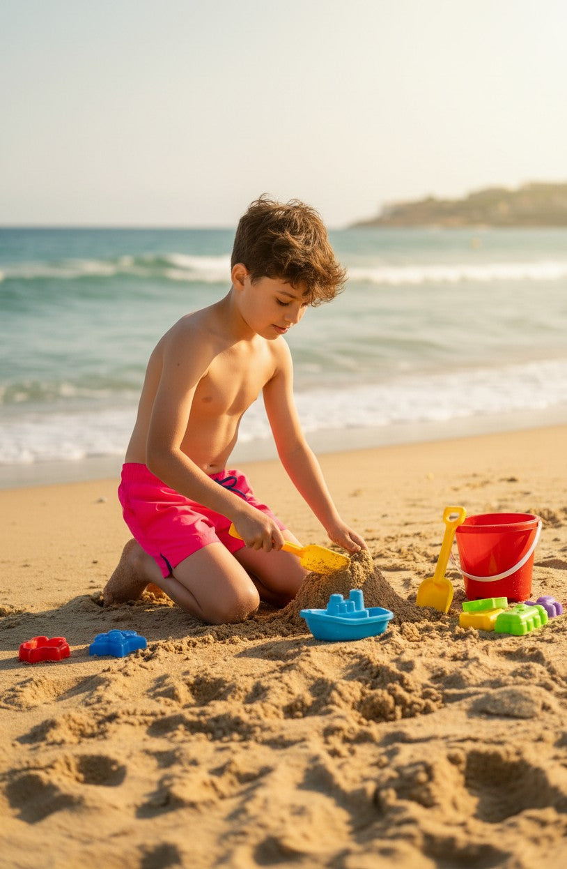 Kids' Bright Summer Beach Board Shorts