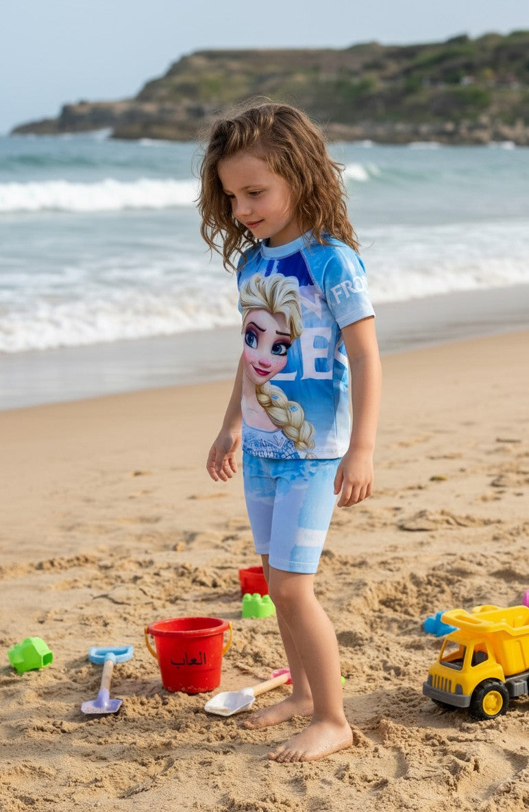 Magic & Fairytale Girls' Short-Sleeve Swim Set