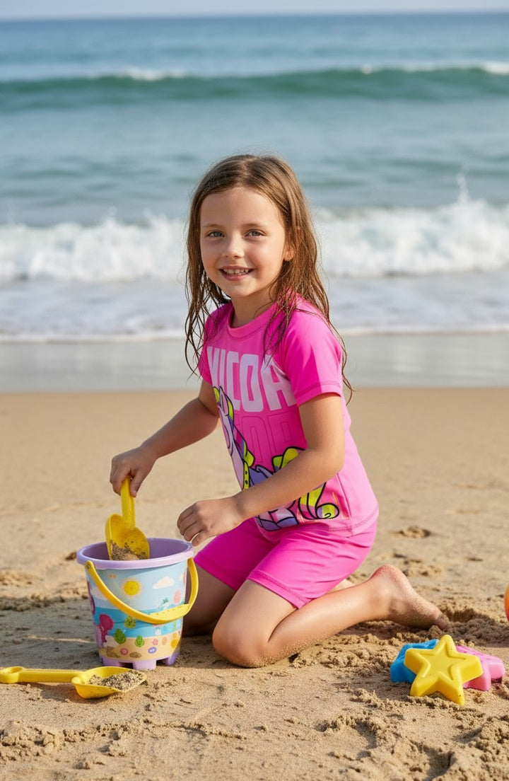 Magic & Fairytale Girls' Short-Sleeve Swim Set