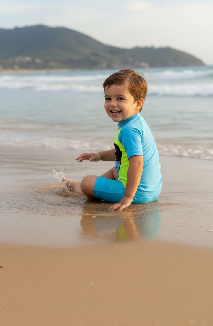 Toddler Boys' UV Protection Short-Sleeve Swim Sunsuit