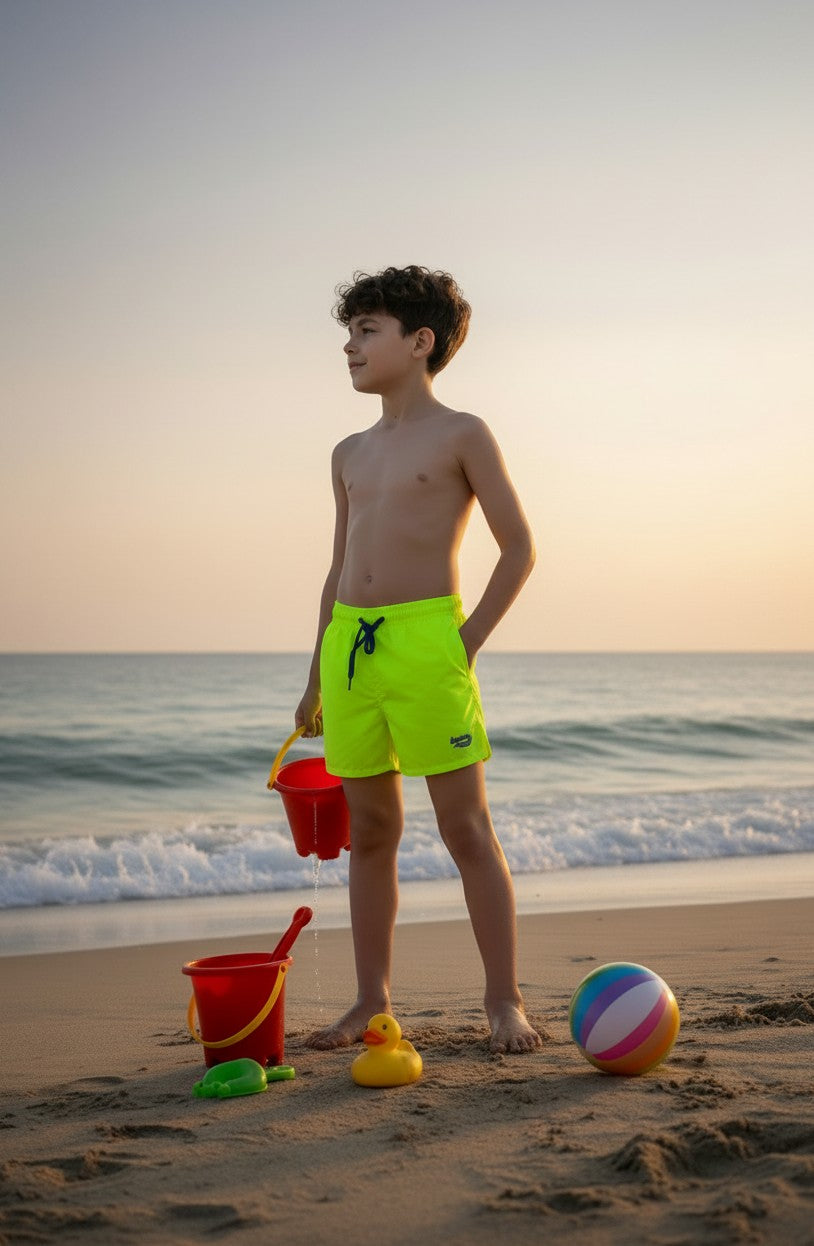 Kids' Bright Summer Beach Board Shorts