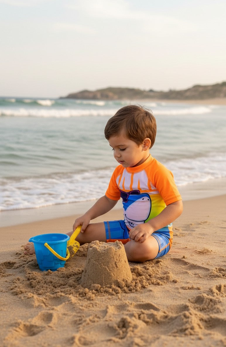 Toddler Boys' UV Protection Short-Sleeve Swim Sunsuit