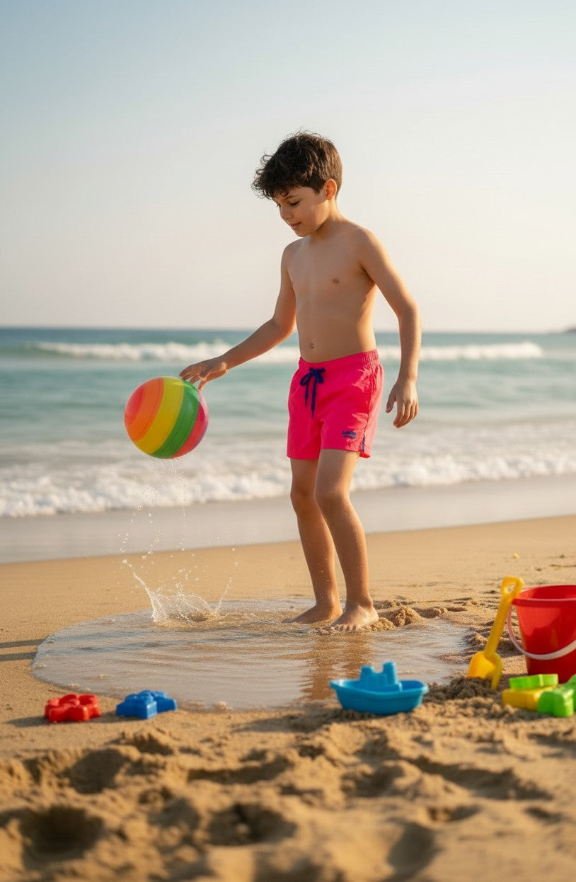 Kids' Bright Summer Beach Board Shorts