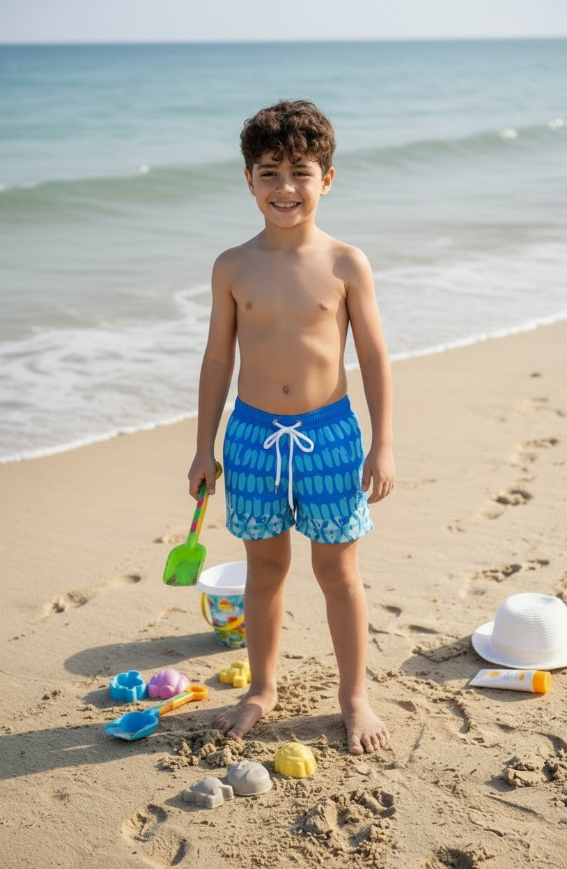 Fun-in-the-Sun Boys' Patterned Swim Trunks