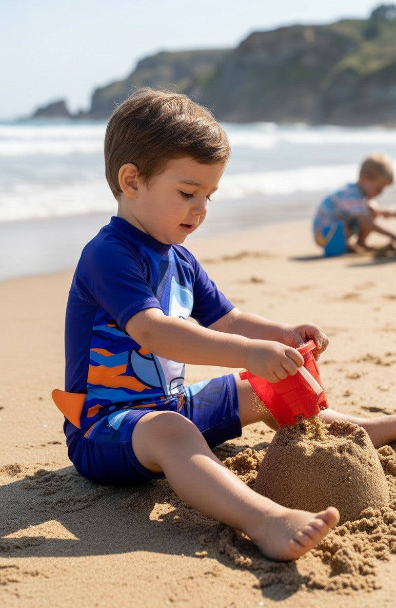 Toddler Boys' UV Protection Short-Sleeve Swim Sunsuit