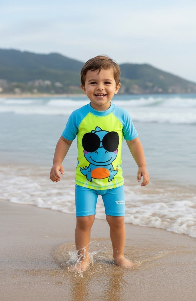 Toddler Boys' UV Protection Short-Sleeve Swim Sunsuit