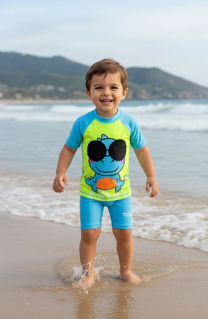 Toddler Boys' UV Protection Short-Sleeve Swim Sunsuit