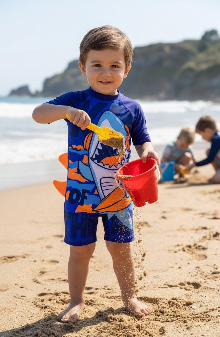 Toddler Boys' UV Protection Short-Sleeve Swim Sunsuit