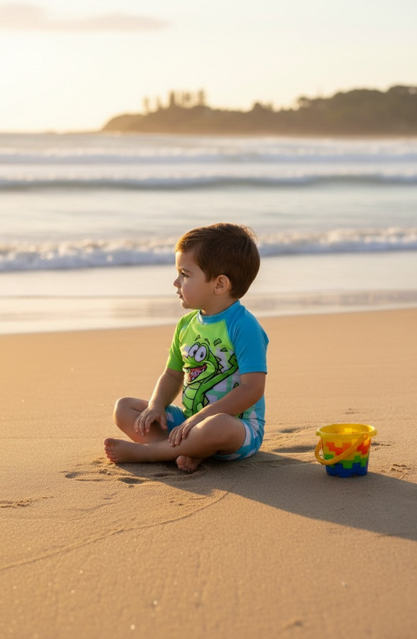 Toddler Boys' UV Protection Short-Sleeve Swim Sunsuit