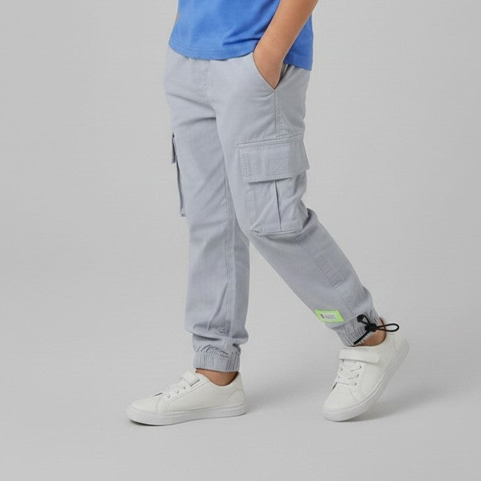 Boys' Neon-Accent Cargo Joggers