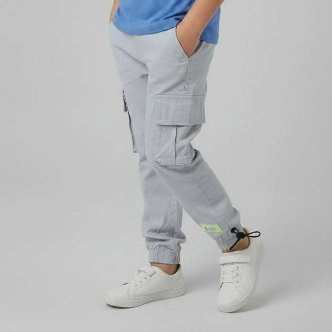 Boys' Neon-Accent Cargo Joggers