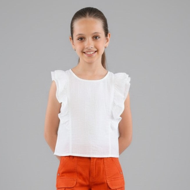 Square Neck Ruffle Strap Summer Top