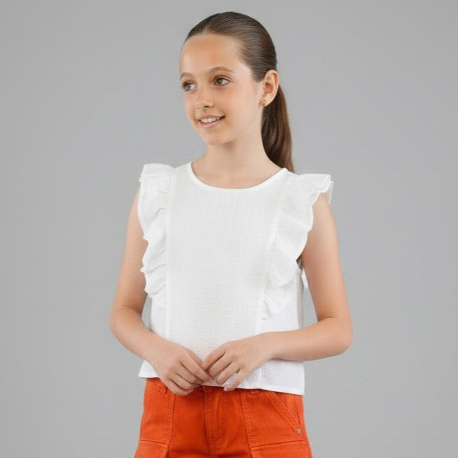Square Neck Ruffle Strap Summer Top