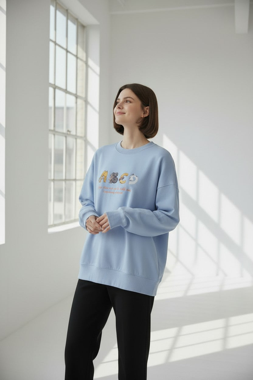 "ABCD" Graphic Oversized T-Shirt