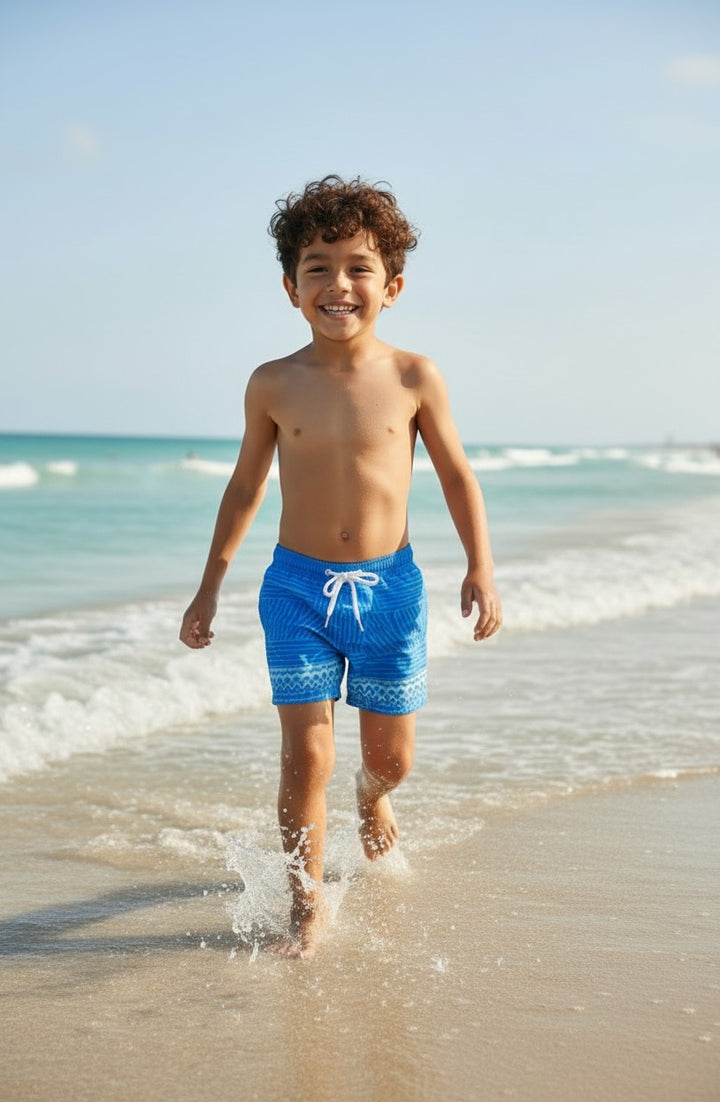 Boys' Neon Graphic Quick-Dry Swim Shorts
