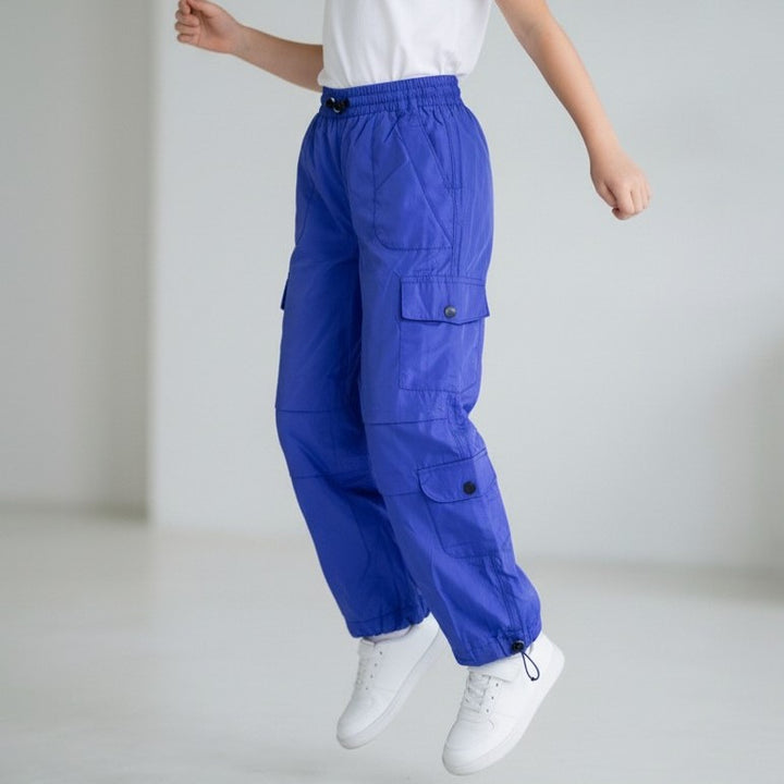 Girls' Adjustable Wide-Leg Cargo Pants