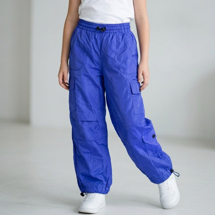 Girls' Adjustable Wide-Leg Cargo Pants