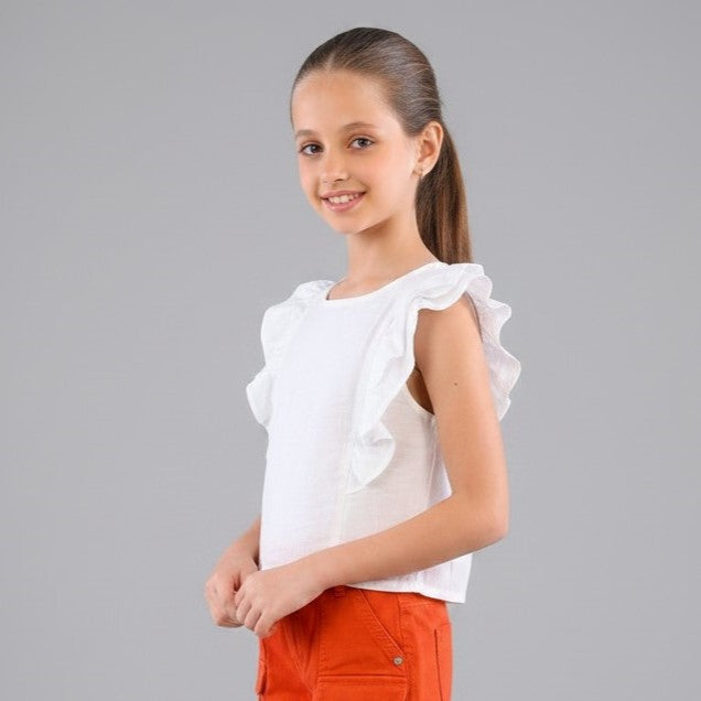 Square Neck Ruffle Strap Summer Top