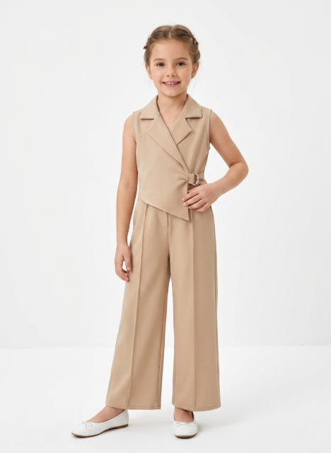 Chic Sleeveless Blazer & Wide-Leg Trouser Set