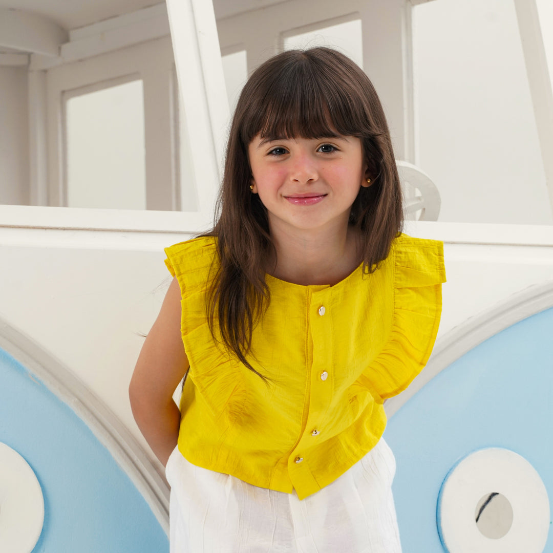 Square Neck Ruffle Strap Summer Top