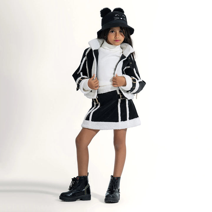 Edgy Faux-Shearling Set