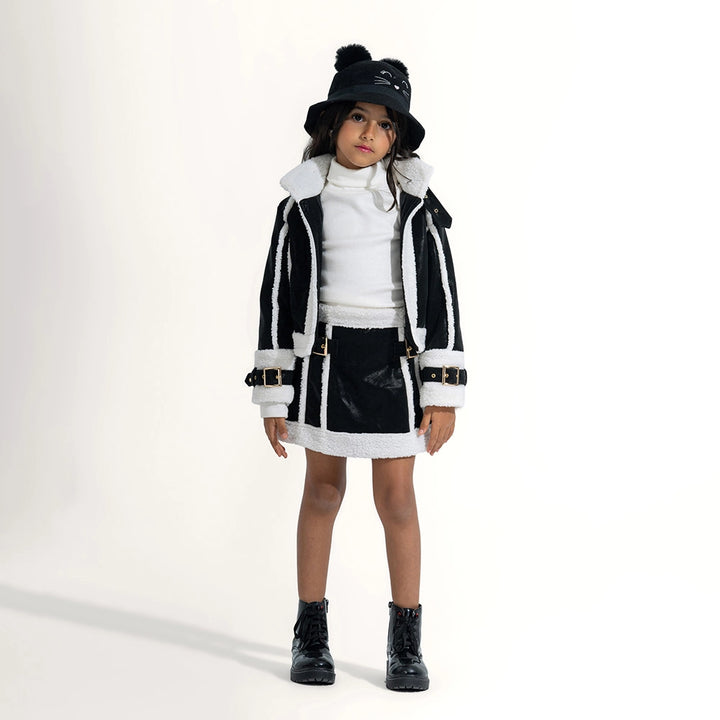 Edgy Faux-Shearling Set
