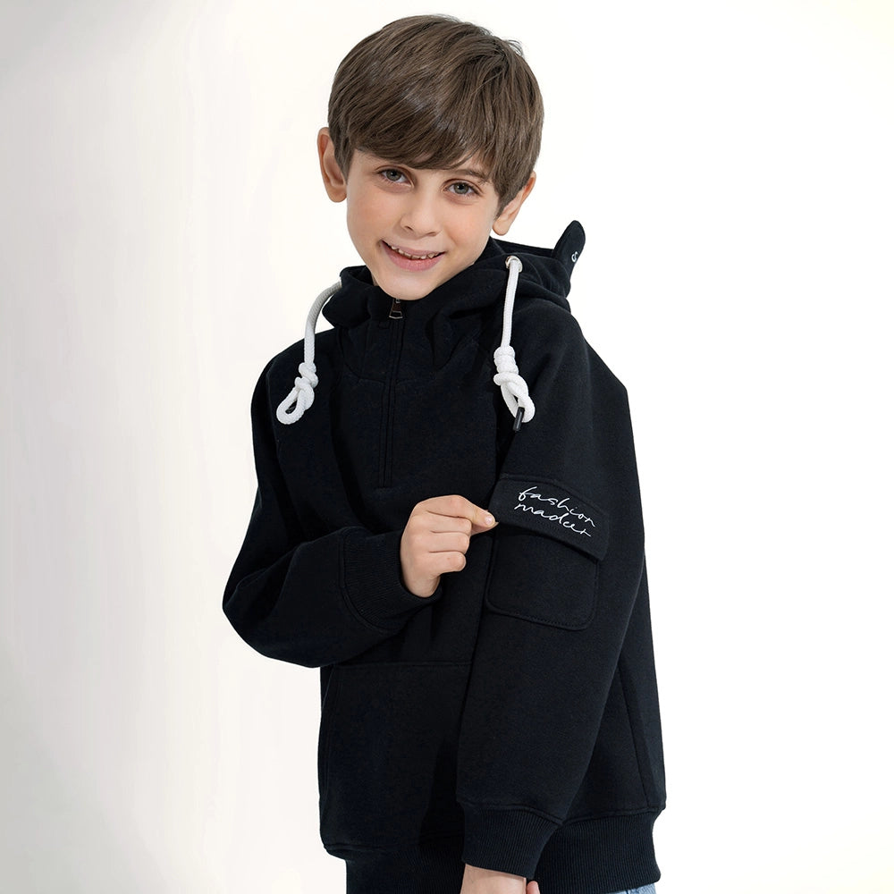 Moto Quarter-Zip Hoodie