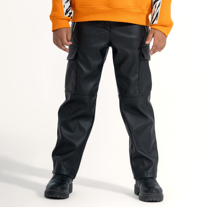 Sleek Cargo Leather Pants