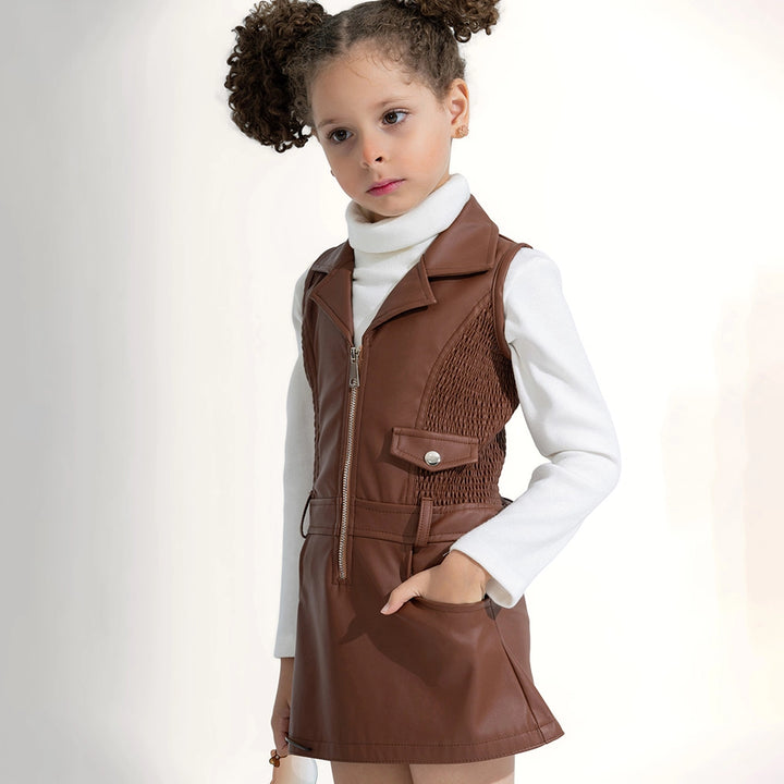 Faux Leather Jumper Dress