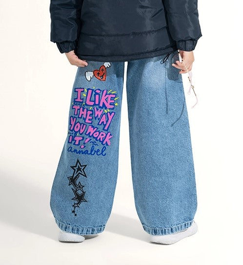 Loose Fit All-Over Print Jeans