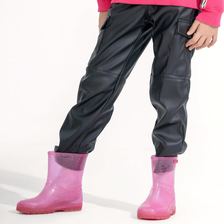 Sleek Cargo Leather Pants