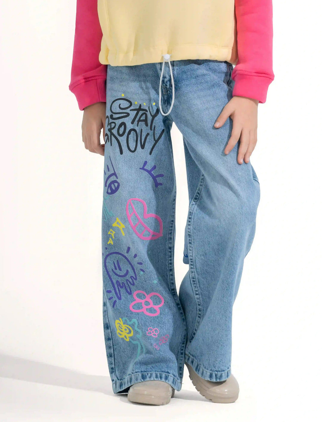 Loose Fit All-Over Print Jeans