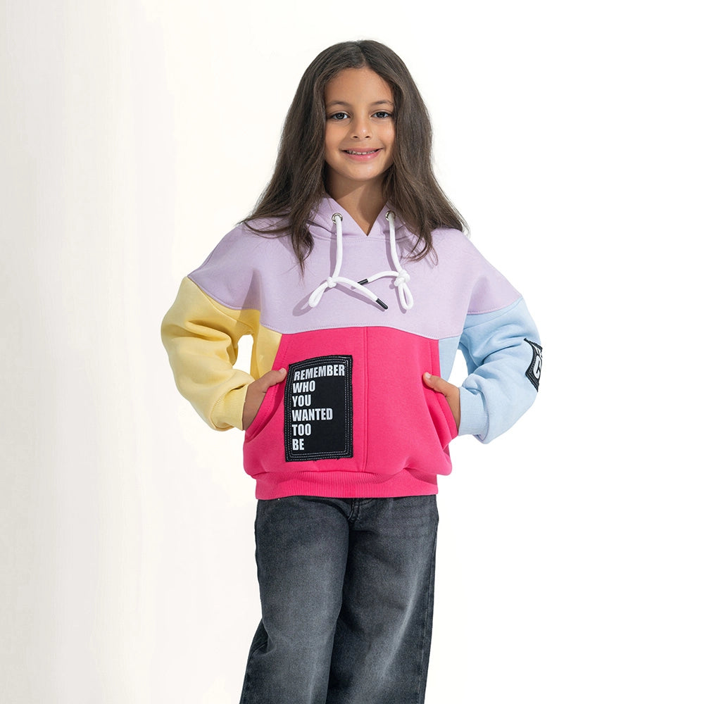 Motivational Color-Block Statement Hoodie